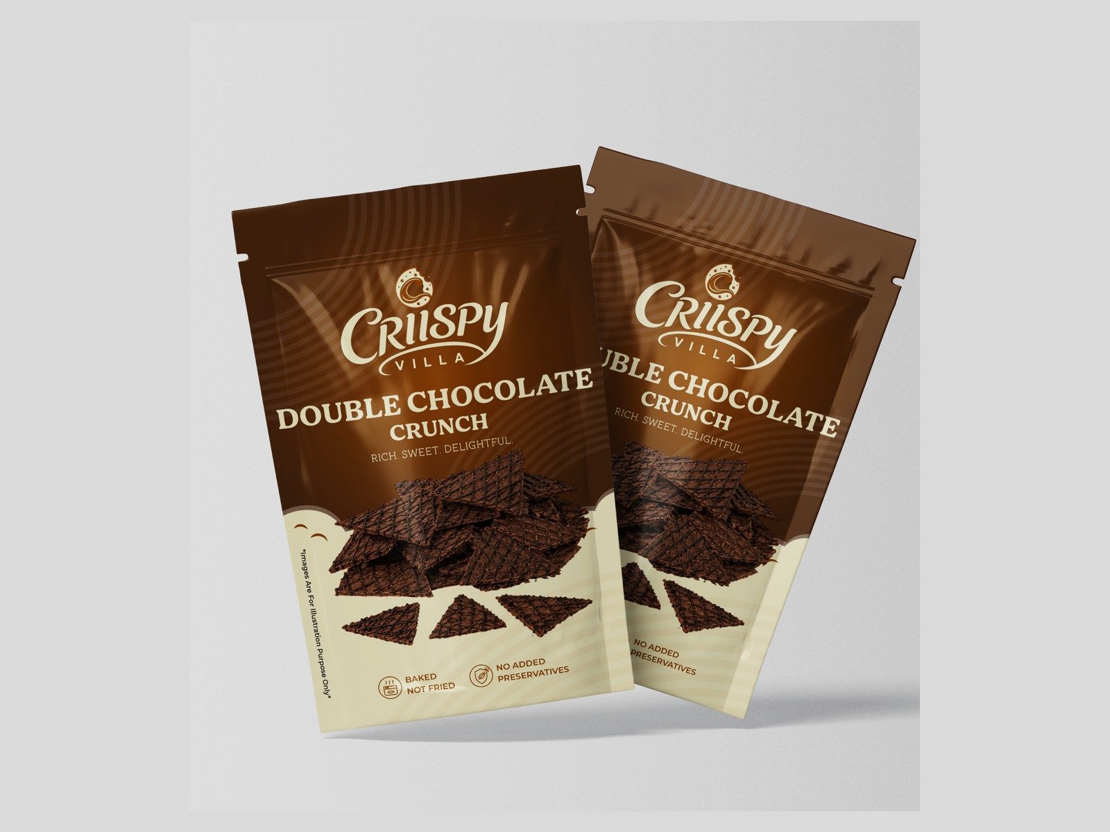 Crispy Villa pouch packaging design