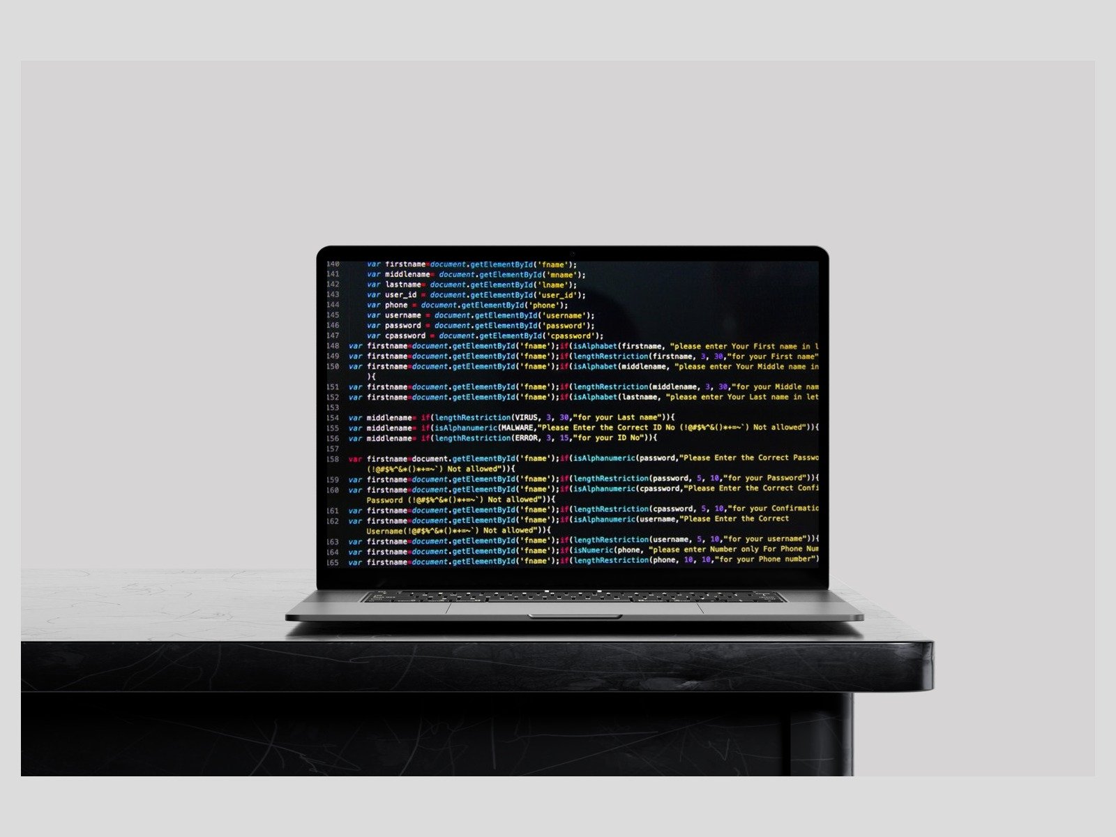 Website Development code project on laptop